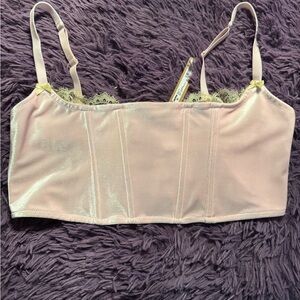 SKIMS Light Pink Satin Bralette with Lace
